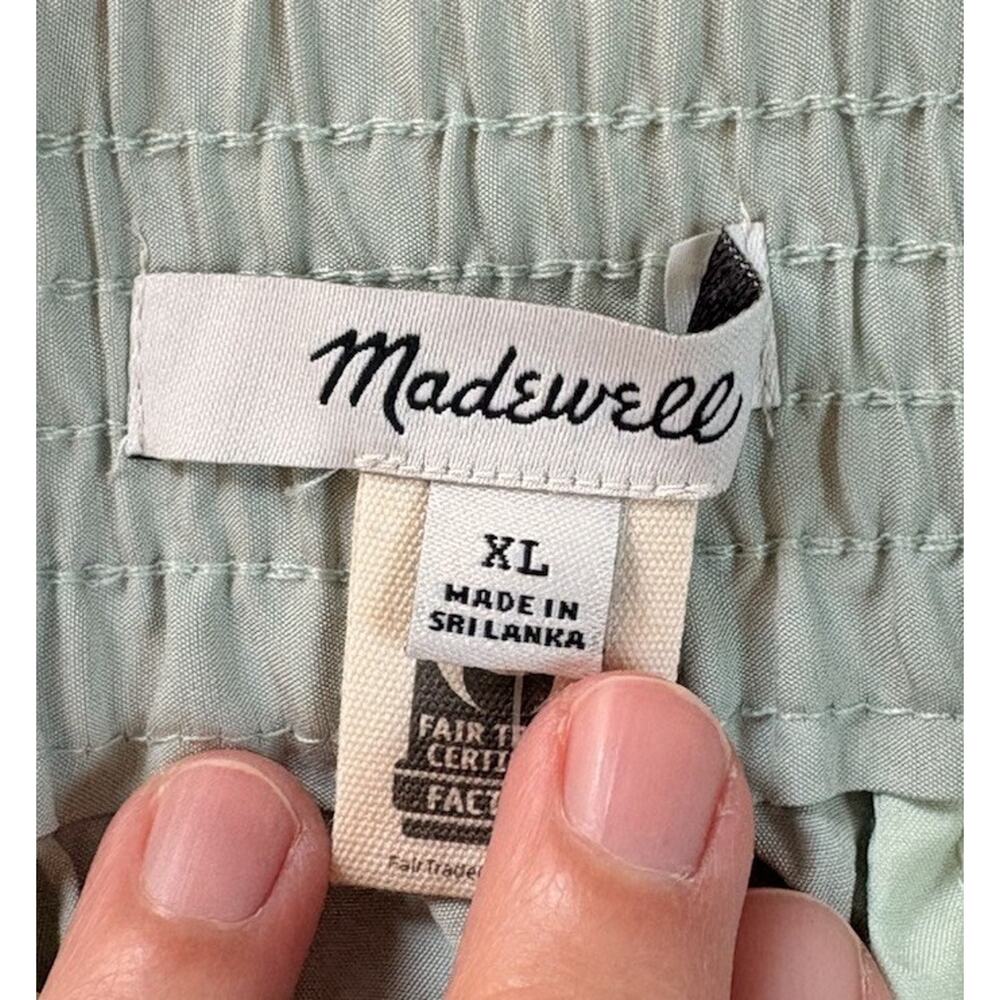 Madewell NWT $98 Women’s The Carley Wide Leg Cotton Pants Size XL Green T6 - Picture 4 of 10